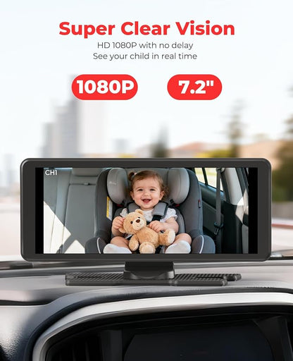 LUCKVIEW BM5PRO 7.2" 1080P HD Baby Car Camera - Image 4