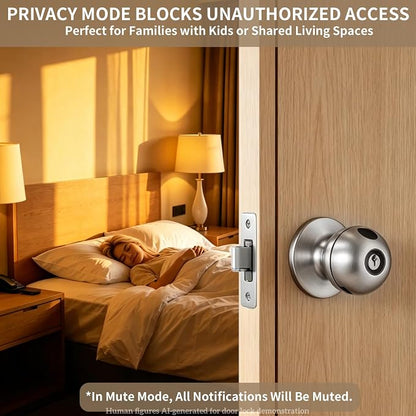 Fingerprint Door Lock, Self-Learning Biometric Smart Door Knob | 4 Modes - Image 5
