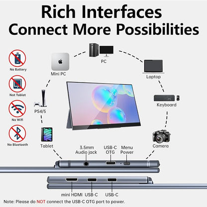 Portable Monitor OLED 15.6 Inch Touchscreen 4K UHD 3840X2160 100% DCI-P3 - Image 4