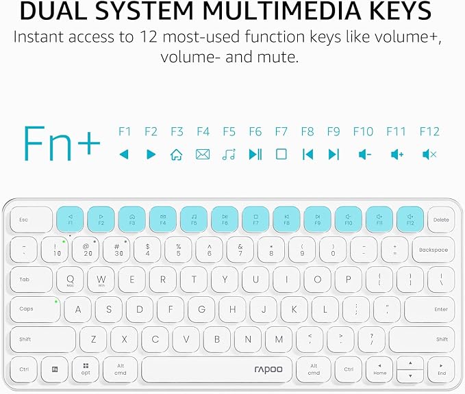 Rapoo 9010M Multi-Device Keyboard and Mouse Combo, 2.4GHz/Bluetooth 5.0/4.0 - Image 6