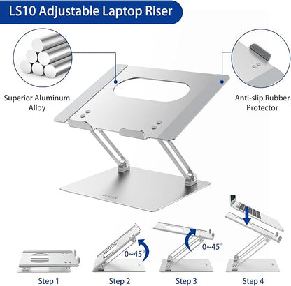 BESIGN LS10 Aluminum Laptop Stand, Ergonomic Adjustable Notebook Stand - Image 6