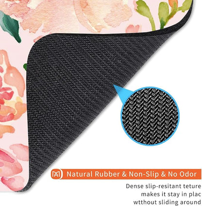 Square Mouse Pad Pink Watercolor Flower, Personalized Premium-Textured Custom - Image 5