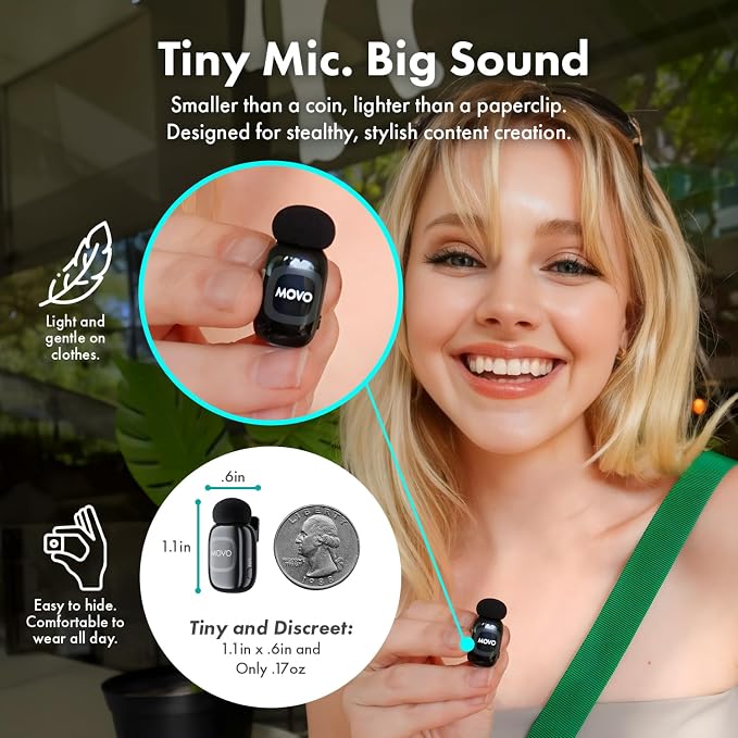 Movo NanoMic Dual USB-C Wireless Microphone - Image 3