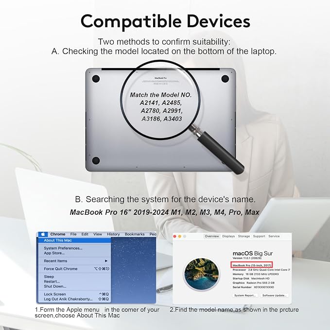 Magnetic Privacy Screen for MacBook Pro 16 inch, Model A2141, Removable Screen - Image 2