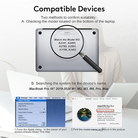 Magnetic Privacy Screen for MacBook Pro 16 inch, Model A2141, Removable Screen - Image 2