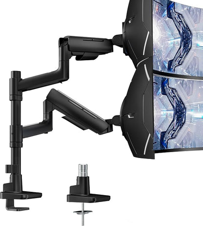 Vertical Dual Monitor Mount for 17-49 Inch Ultrawide Heavy Duty Curved Screen by ARESWING