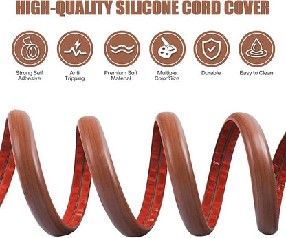 Floor Cord Cover Self Adhesive Cord Hider, 20FT Cable Management, Extension - Image 3