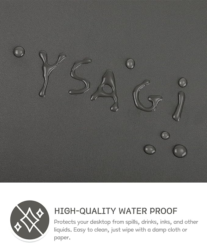 YSAGi Non-Slip Leather Desk Pad L Size, Waterproof Laptop Computer Desk - Image 4