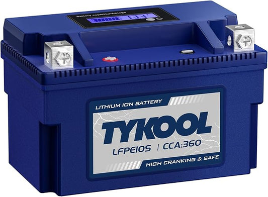 YTZ10S 12v lithium battery 6Ah 360CCA LiFePO4 battery, by TYKOOL