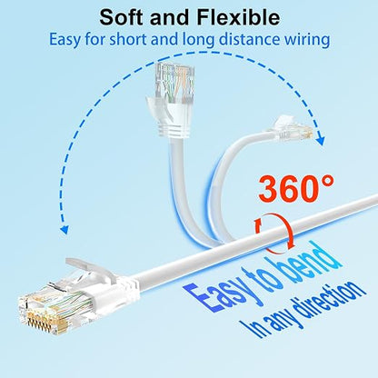Cat 6 Patch Cables 2 feet, Slim Cat6a Ethernet Patch Cable 10Gbps 550Mhz - Image 4