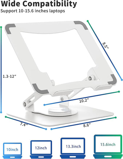 SOUNDANCE Laptop Stand with 360° Rotating Base, Ergonomic Computer Riser - Image 4