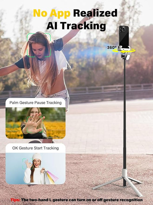 Smartphone Gimbal Stabilizer, Smart Face Tracking Tripod Without APP - 4 in 1 - Image 2