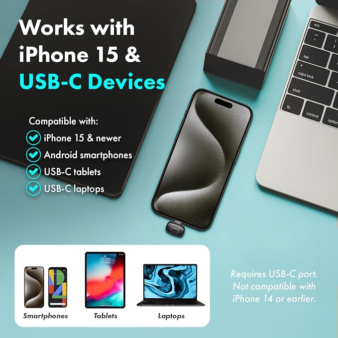 Movo NanoMic Dual USB-C Wireless Microphone - Image 4