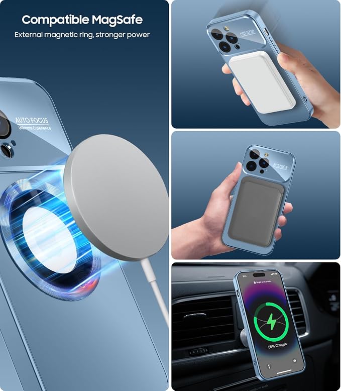 Magnetic for iPhone 13 Pro Case, Built-in Camera Lens Protector, Compatible - Image 3