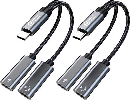 2PCS USB C Headphone Splitter, CCZ CA01 USB C to Type C Headphone Jack and by Yinyoo
