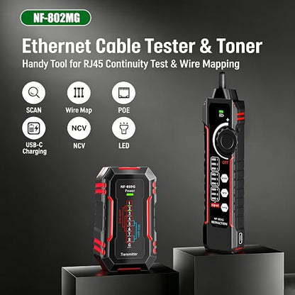 NF-802MG Network Cable Tester for POE/Cat5/Cat5e/Cat6/Cat6a CAT3 Phone Line - Image 2