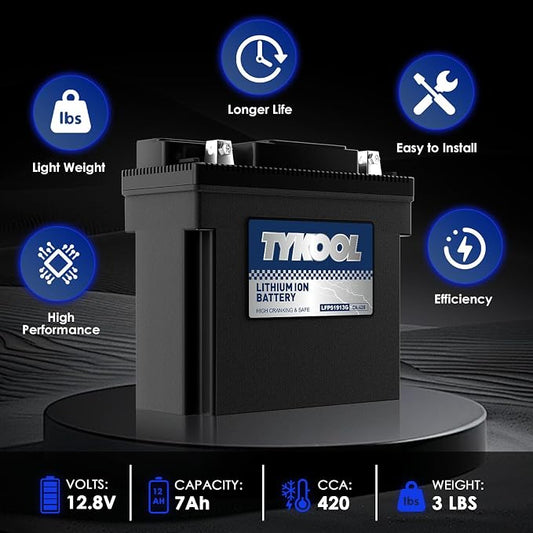 51913/51814 LiFePO4 Lithium Motorcycle Battery, Digital Readout, Fits - Image 2