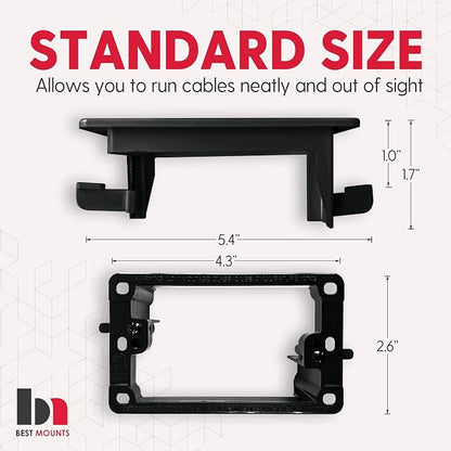 BestMounts - 1 Pack In Wall Cable Management 1-Gang Screw Less Low Voltage - Image 2