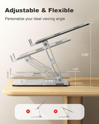 Ergonomic Laptop Stand, Dual-Bar Support & Height Adjustable Laptop Riser Holder - Image 4