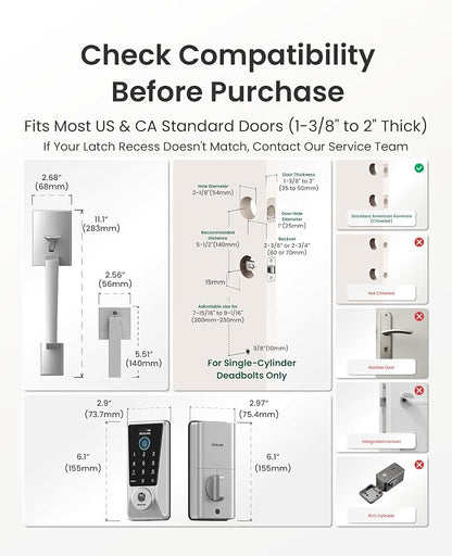 DESLOC Smart Lock D110 Plus, WiFi Fingerprint Smart Front Door Lock - Image 8
