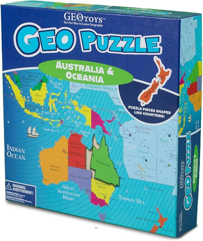 GeoToys GeoPuzzle, Australia & Oceania Shaped Jigsaw Puzzles, Geography Game - Image 5