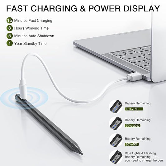 Pen for iPad 2018-2025, HATOKU 15 Mins Fast Charging Pencil 1st Gen - Image 2