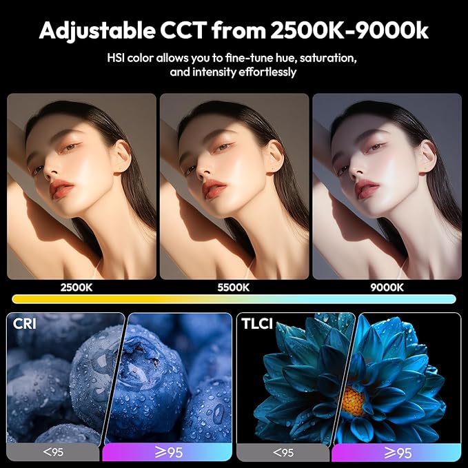 ULANZI LE20 RGB Video Light, 20W Pocket Camera Light, 2500-9000K CRI 95+ 20 - Image 2