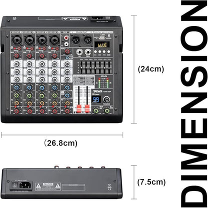 Audio Mixer, 6-Channel Professional DJ Mixer - Image 8
