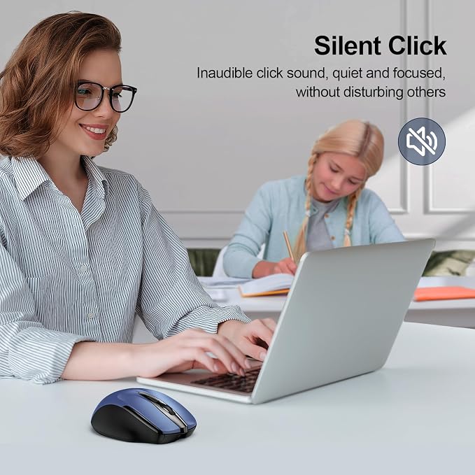 TECKNET Wireless Mouse Rechargeable 4800 DPI Silent USB A & Bluetooth Mouse 6 - Image 6