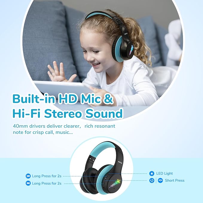 EarFun K4 Kids Bluetooth Headphones, Wireless Headphones - Image 4