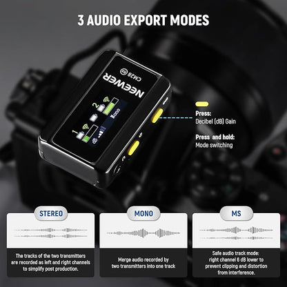 NEEWER CM28 Wireless Lavalier Microphone System, 1 Click Noise Canceling - Image 3