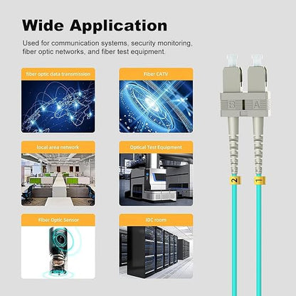 FiberPrime- OM3 SC to SC Fiber Patch Cable, Duplex Multimode, MM Fiber Optic - Image 7