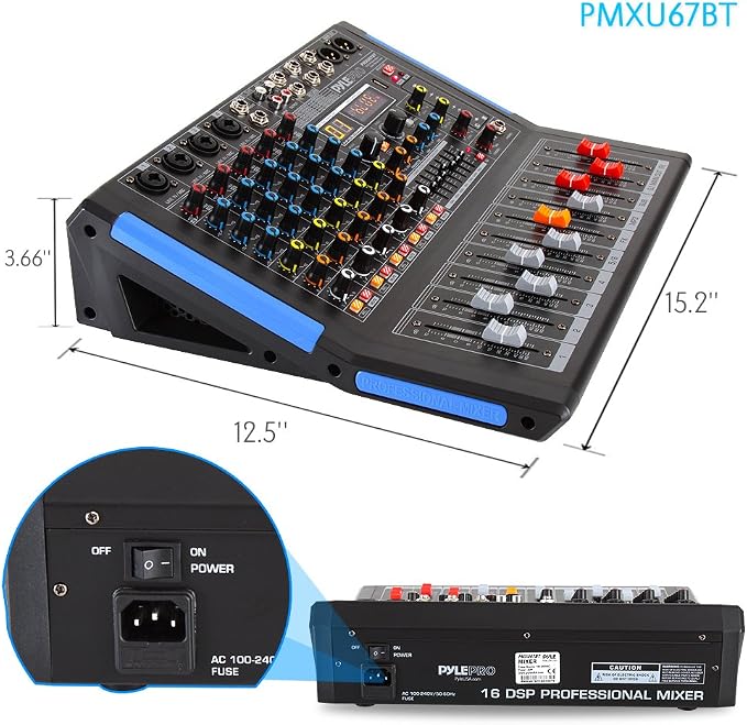 Pyle 6-Channel Bluetooth Studio Audio Mixer - Image 3