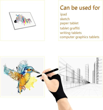 SPBMY Drawing Glove 2 Pack, Two-Finger Artist Glove - Image 3