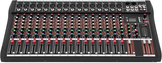 16 Channel Audio Mixer, Soundboard Mixing Console Sound Mixer DJ Sound by DNYSYSJ