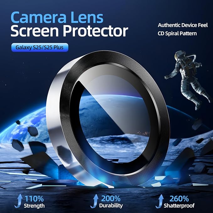 X-it Camera Lens Protector for Samsung S25, 9H Tempered Glass, Independent - Image 2