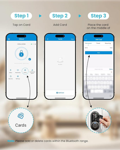 Veise VK01 IC Cards for Smart Lock, 13.56MHz RFID Cards Key Fobs for Keyless - Image 7