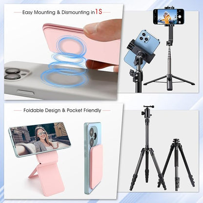 Phone Stand, Foldable Magnetic Phone Tripod, Angle Adjustment & Strong Magnets - Image 4