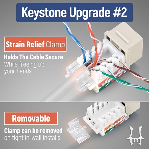 Everest Media Solutions 45° Angled CAT6A Keystone Jack in Ivory - Image 4