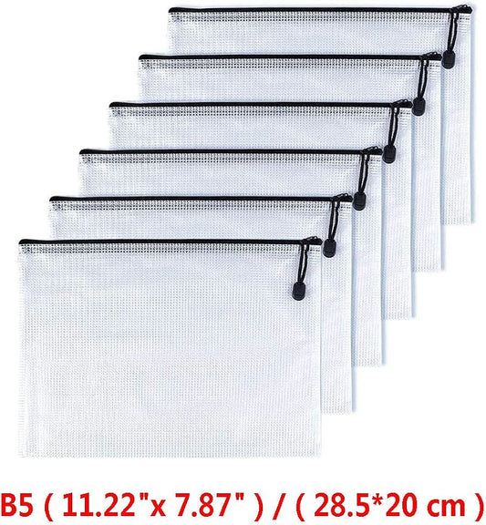 Oaimyy-B5 Plastic Mesh Zipper Pouch Document Folders Bag & Zip File Folders - Image 2