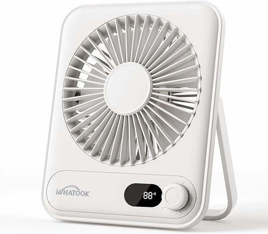 WHATOOK Small Desk Fan Personal Fans: 5000mah 25 Hours Battery Office Quiet by FashionCaring-MakeitYours