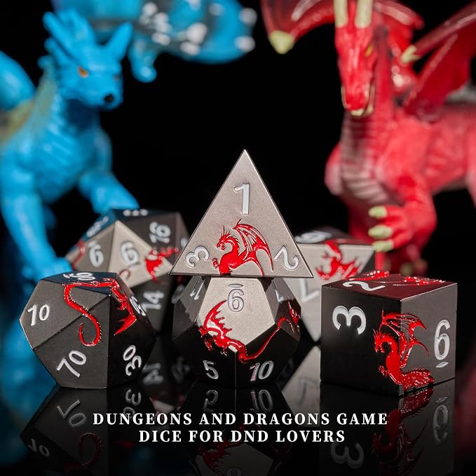 Metal DND Dice Set Dragon D&D Dice - Image 6