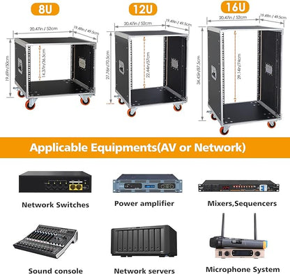 AV Gear Rack 8U Home Audio & Video Stage Stereo Equipment Storage Cabinet Stand - Image 6