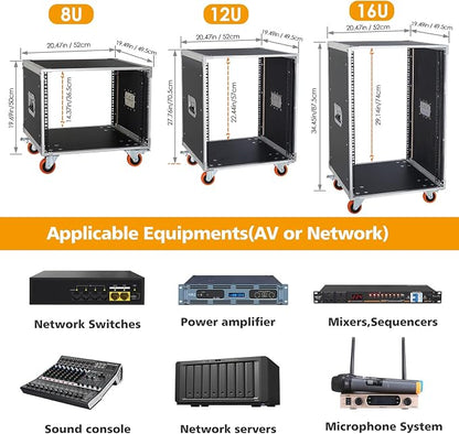 AV Gear Rack 12U Home Audio & Video Stage Stereo Equipment Storage Cabinet - Image 6