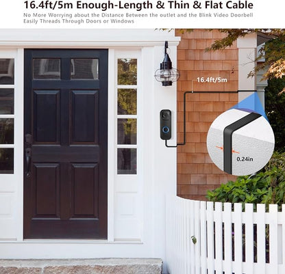 2in1 Power Cable with Adapter & Adhesive Doorbell Mount Compatible with Blink - Image 5