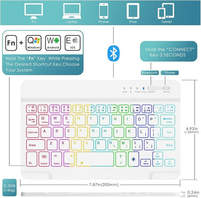 DETUOSI Backlit Keyboard Case for Samsung Galaxy Tab A7 Lite 8.7" 2021 - Image 3
