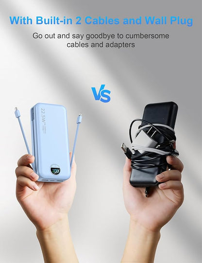 Portable Charger with Wall Plug, 20000mAh USB C Power Bank Fast Charging - Image 2