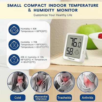 Geevon 6 Pack Mini Digital Hygrometer Gauge Indoor Thermometer – LCD Monitor - Image 3
