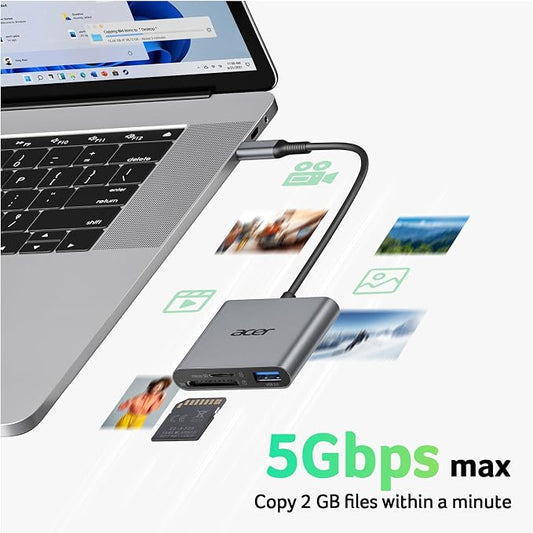 Acer SD Card Reader USB C, 3 in 1 Memory Card Reader - Image 2