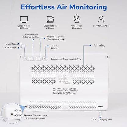 Fil-Fresh 16 in 1 Air Quality Monitor Indoor, CO2 Monitor Air Quality Tester - Image 5